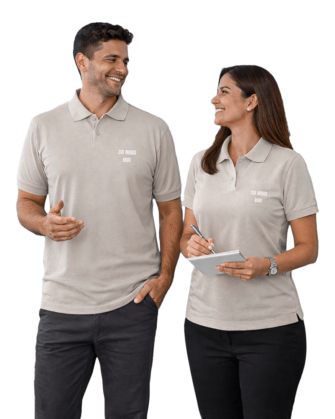 Camisa de uniforme da Linha Reta Confecção — guia de tecidos para empresas e escolas no Rio de Janeiro